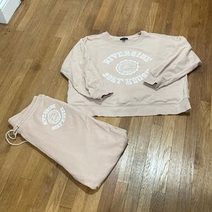 J. Crew Beige Riverside Sweatshirt & Joggers Set 100% cotton